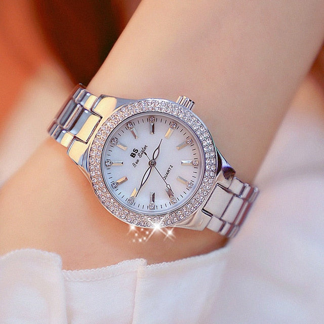 Crystal Diamond Gold Watch for Women